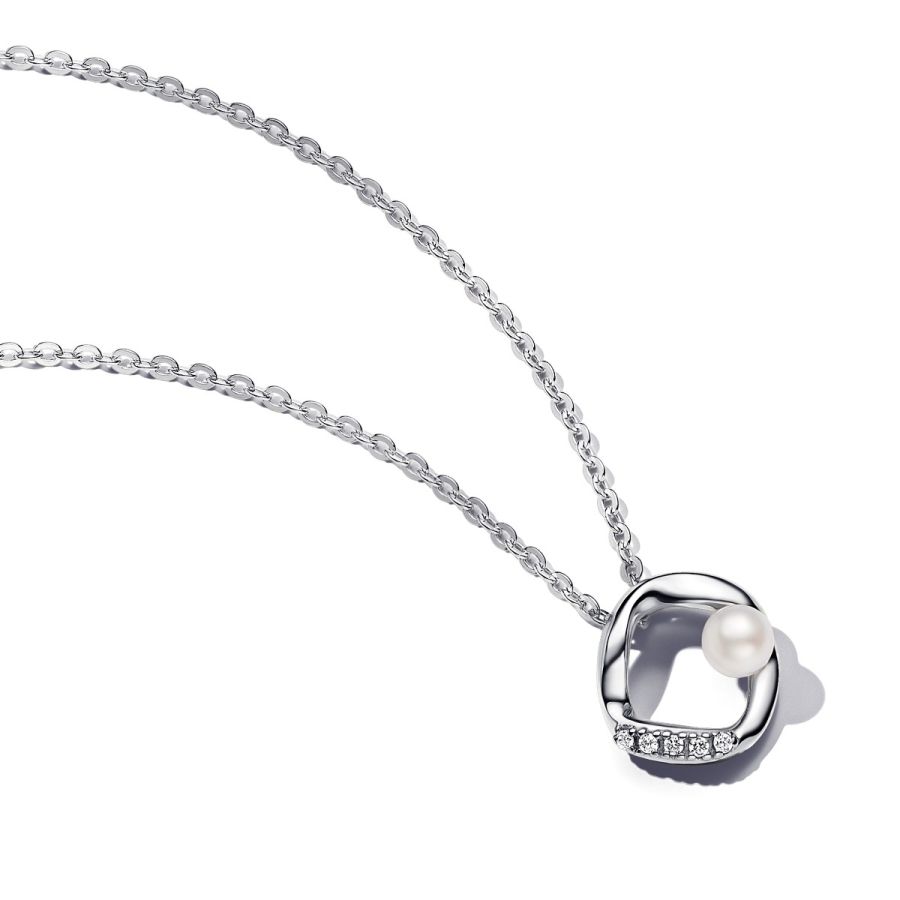 Essence Kette mit Anhänger Pavé Kreis Silber 45 cm 393303C01
