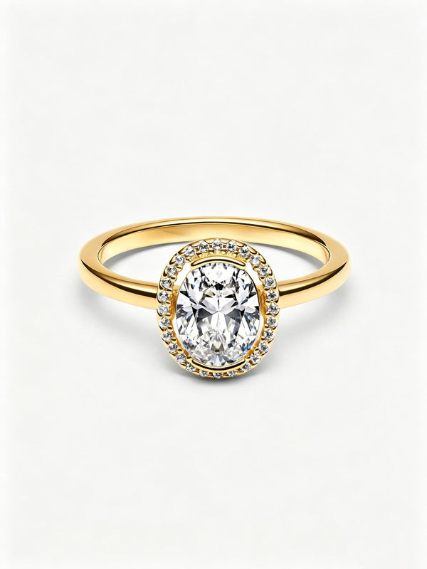 Ovaler Funkelnder Strahlenkranz Ring