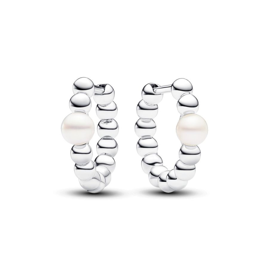 Creolen Süßwasserzuchtperle & Kugeln Silber