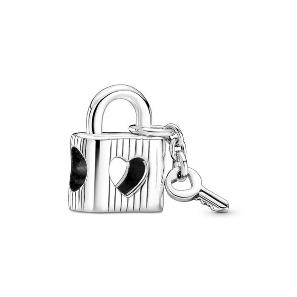 Charm Vorhängeschloss & Herzschlüssel Sterling-Silber