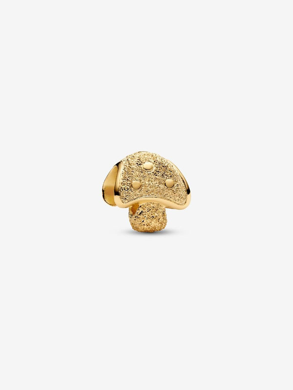 Strukturiertes Pilz Mini-Charm 14 Karat Vergoldung