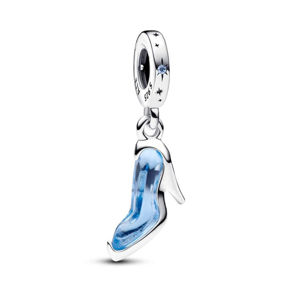 Charm-Anhänger Cinderellas Glasschuh Blau Silber