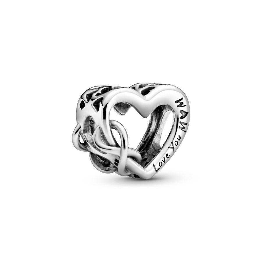 Charm Unendlichkeits-Herz Love You Mum Silber Hauptbild