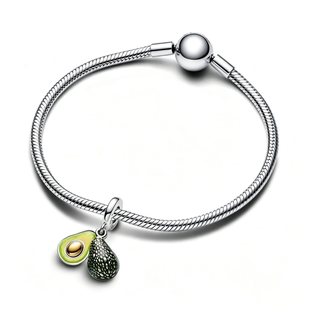 Charm-Anhänger Avocado Grün Sterling-Silber Vergoldet