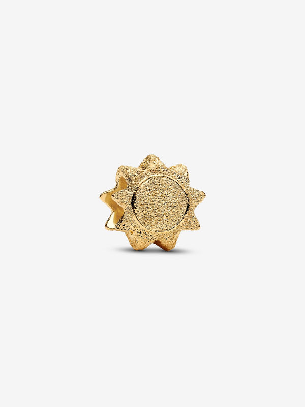 Strukturierte Sonne Mini-Charm 14 Karat Vergoldung