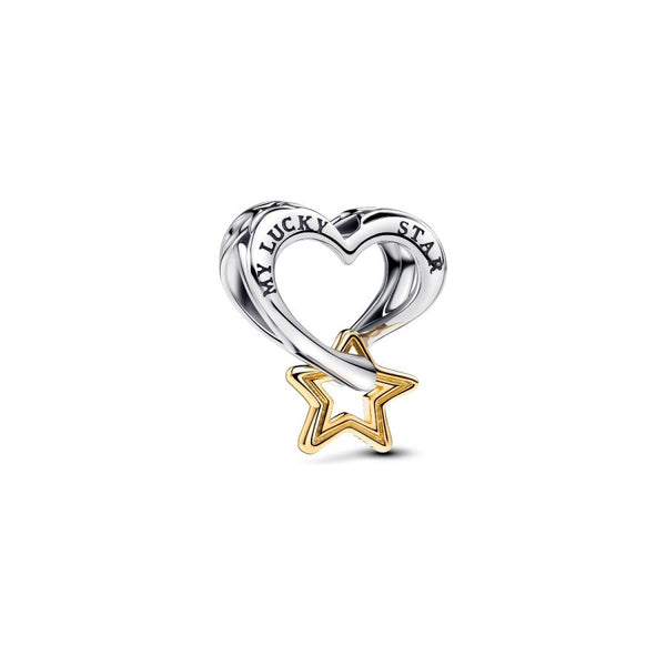 Charm Lucky Star & Herz Sterling-Silber Vergoldet