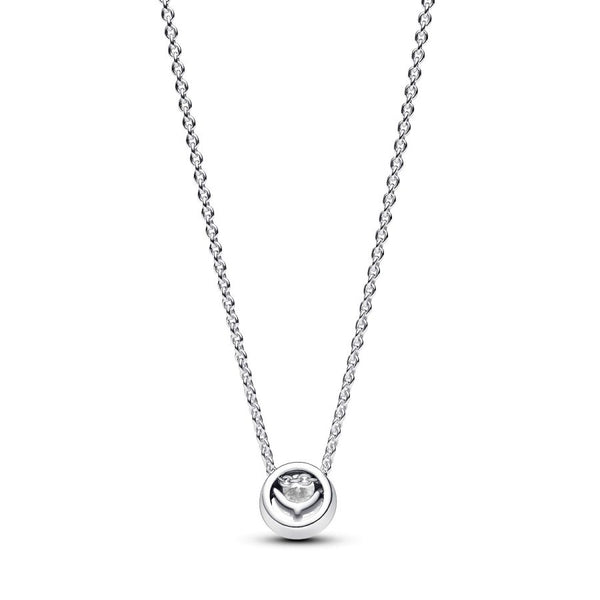 391174C01 Kette mit Anhänger Strahlenkranz Zirkon Silber