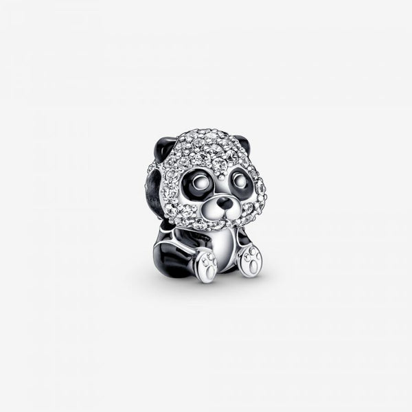 Charm Funkelnder Süßer Panda Sterling-Silber