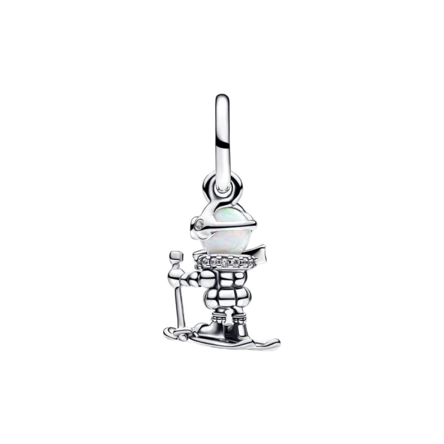 Charm-Anhänger Skifahrer Sterling-Silber