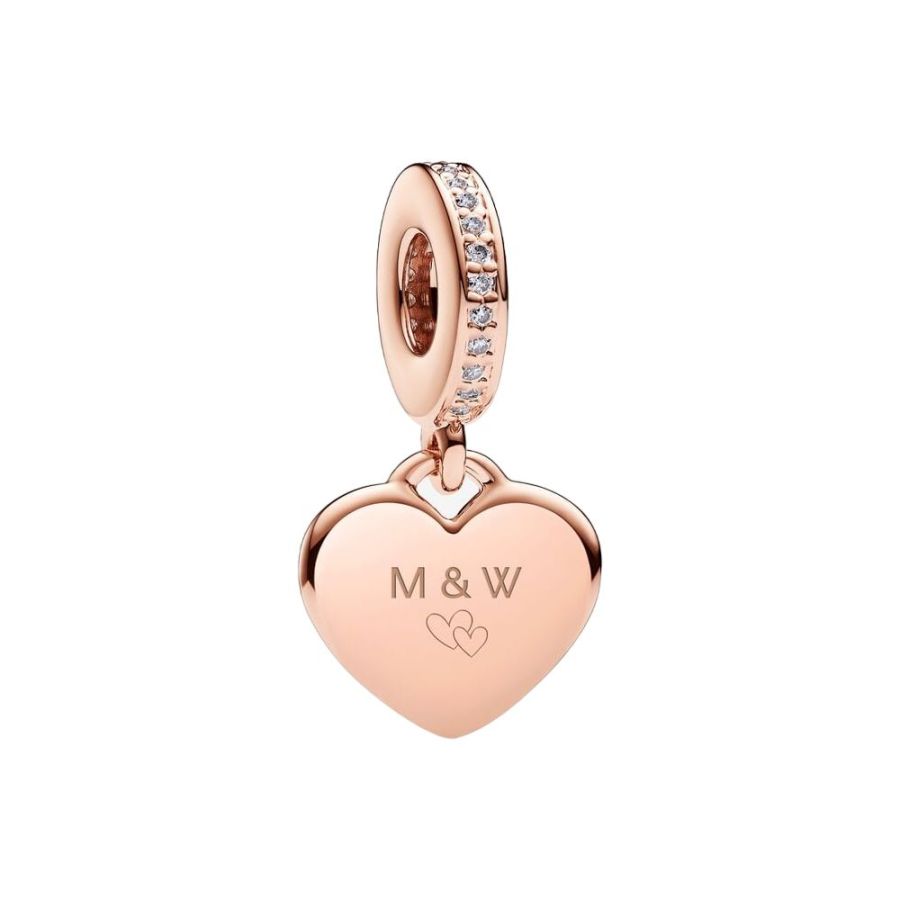 Charm-Anhänger Gravierbar Herz Sterling-Silber