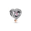 Charm Offen Gearbeitetes Mum & Herz Silber Rosévergoldet