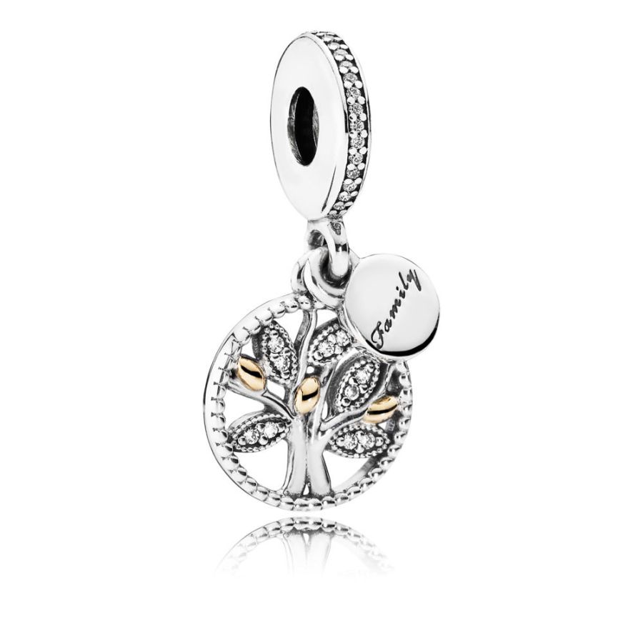 Charm-Anhänger Sparkling Family Tree Silber Gold