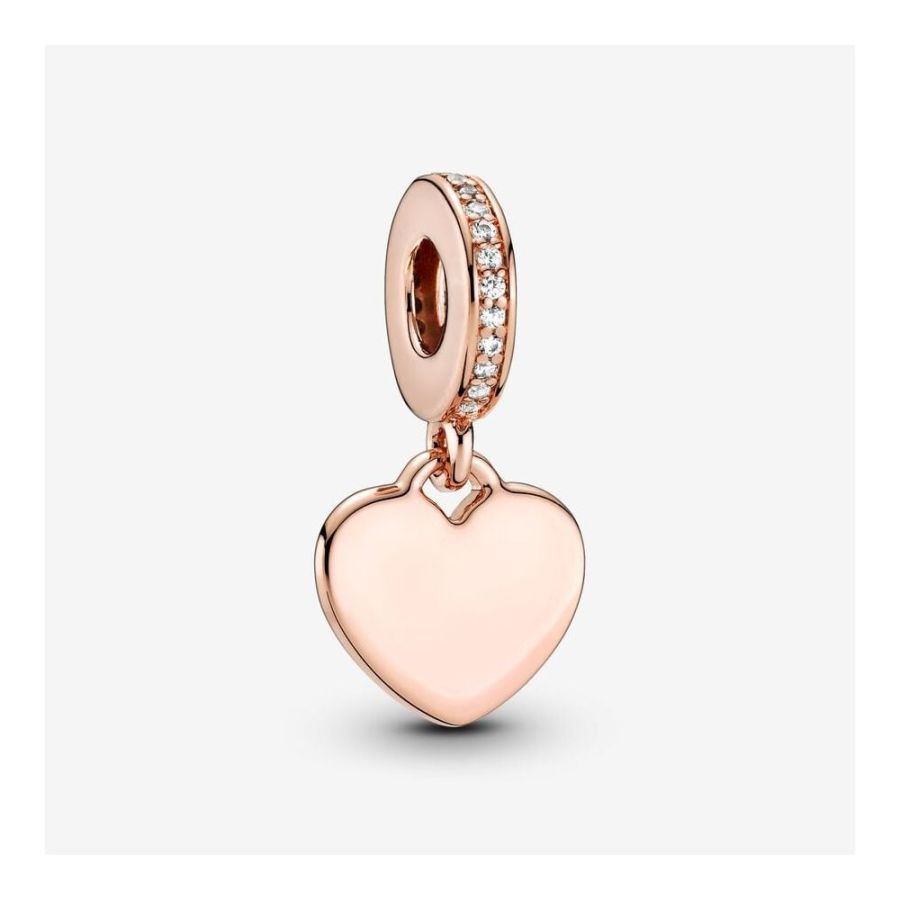 Charm-Anhänger Gravierbar Herz Sterling-Silber