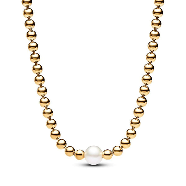 363176C01 Kette Collier Süßwasserzuchtperle Vergoldet