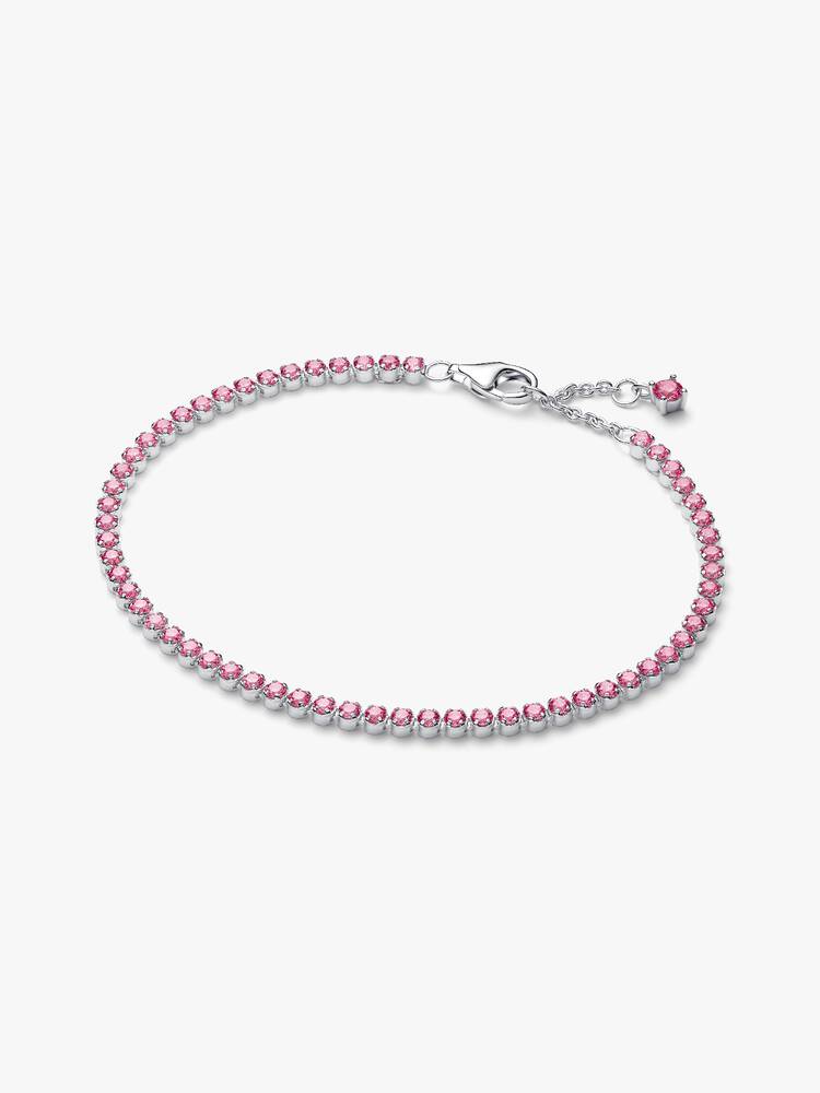 Rosafarbenes Kleines Tennisarmband Sterling-Silber