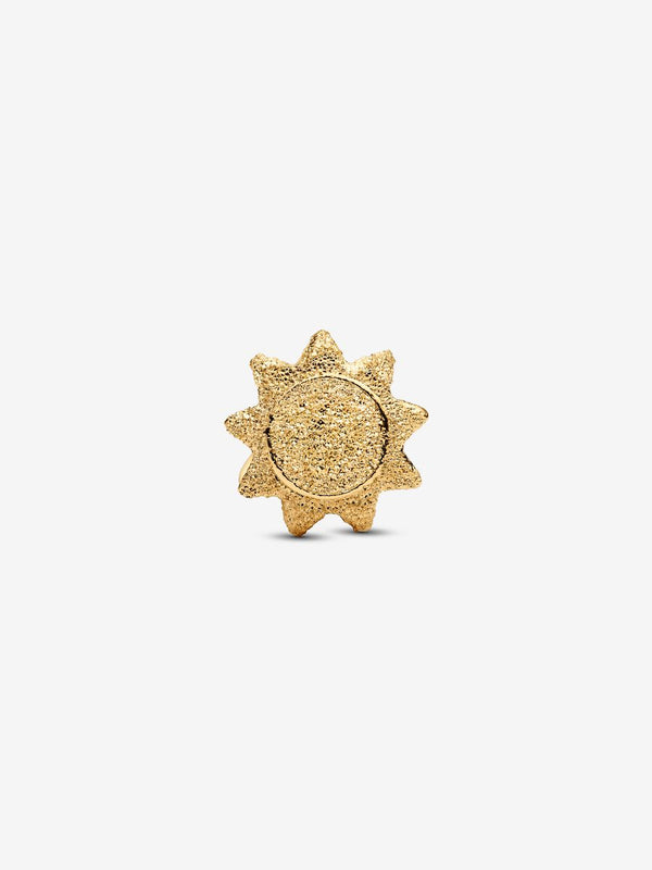 Strukturierte Sonne Mini-Charm 14 Karat Vergoldung