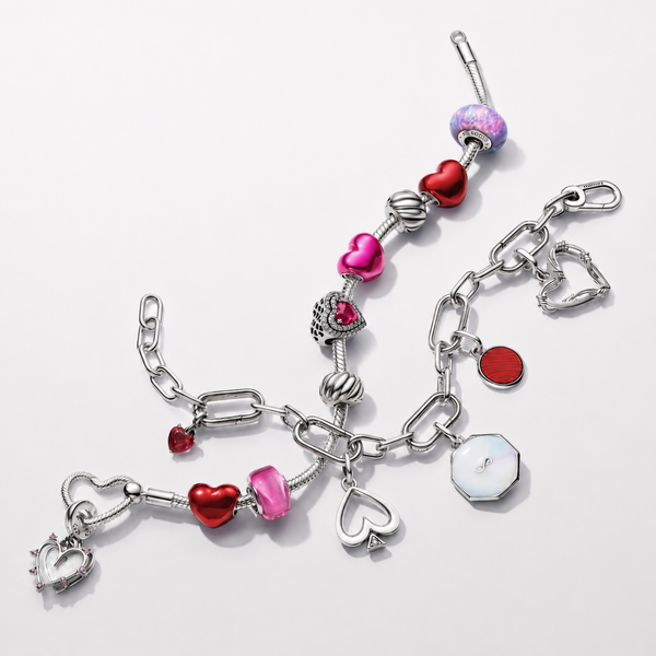 Mini-Charm-Anhänger Gebrochenes Herz Rot Sterling-Silber