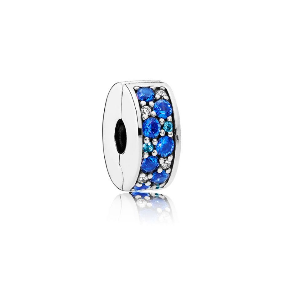Charm Clip Blauer Pavé Glanz Hauptbild