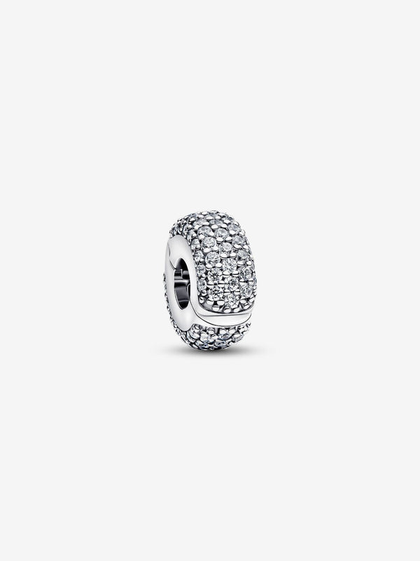 Pavé Clip-Charm Sterling-Silber