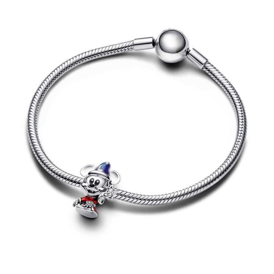 Charm Zauberlehrling Micky Maus Zirkonia Silber