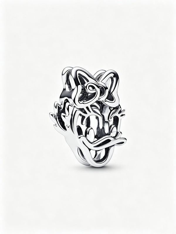 Daisy Duck Offen gearbeiteter Charm Sterling-Silber