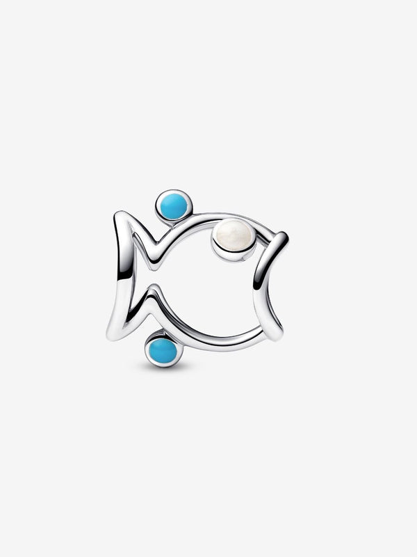 Offen gearbeiteter Fisch Charm Sterling-Silber
