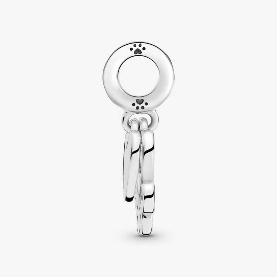 Charm-Anhänger Herzen Pfotenabdruck Sterling-Silber