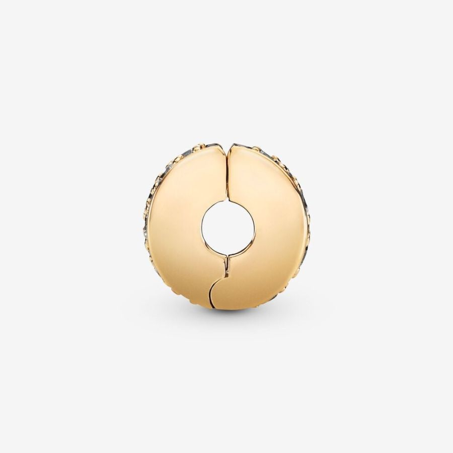 Clip-Charm Pavé Zirkonia 14k Vergoldet