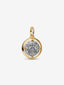 Amor Medaillon-Charm Sterling-Silber, 14 Karat Vergoldung