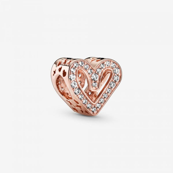 Rose  Charm Funkelndes Freihand-Herz