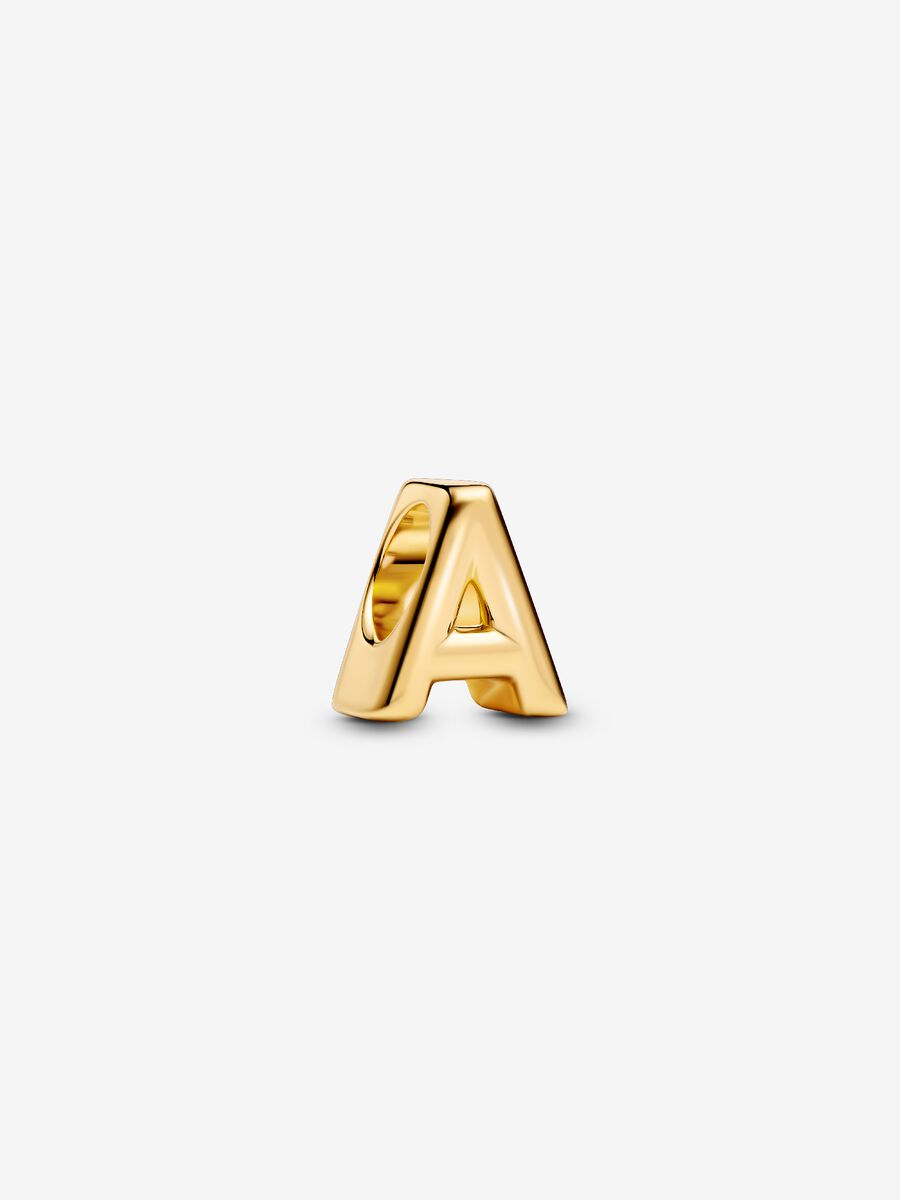 Buchstabe A Alphabet-Mini-Charm 14 Karat Vergoldung