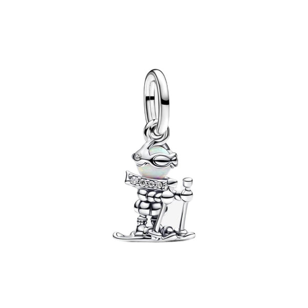 Charm-Anhänger Skifahrer Sterling-Silber