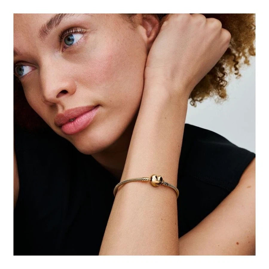 Gliederarmband Herz-Verschluss Vergoldet