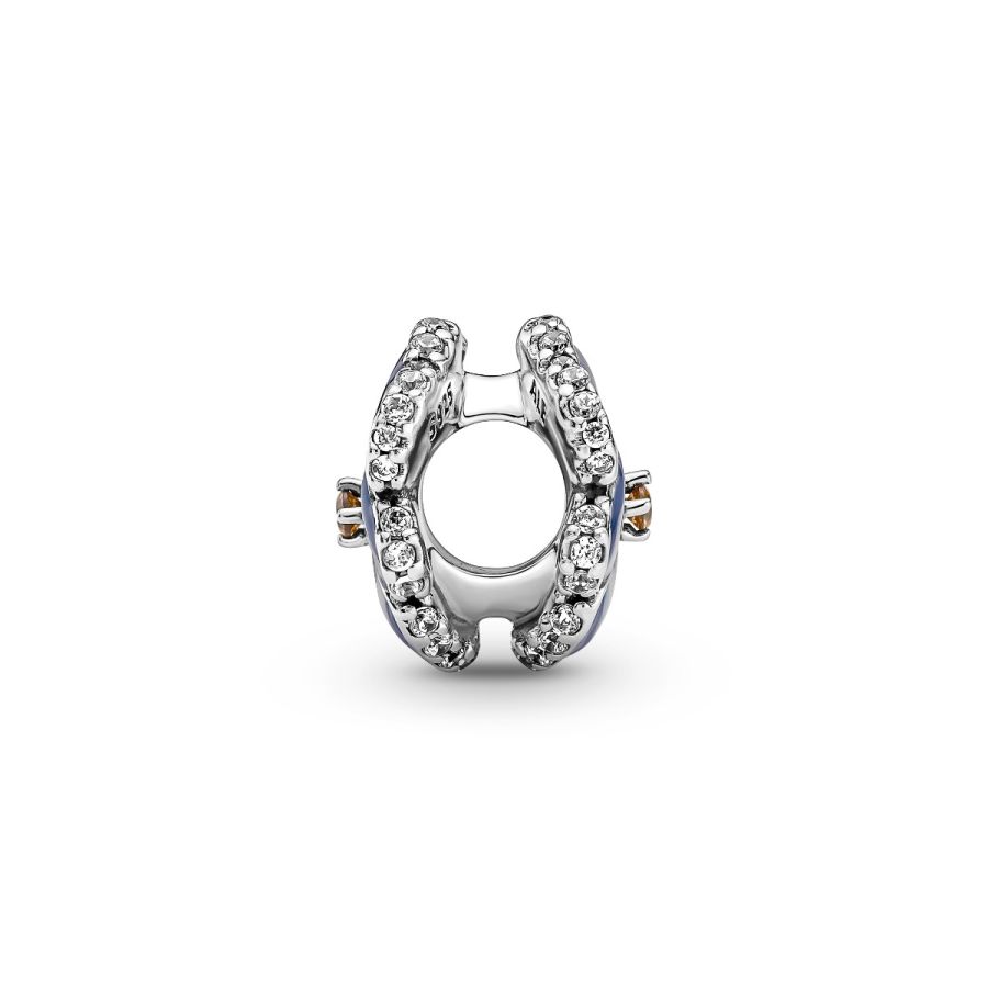 Charm Blaues Stiefmütterchen Sterling-Silber