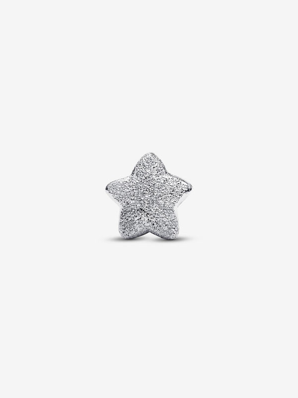 Strukturierter Stern Mini-Charm Sterling-Silber