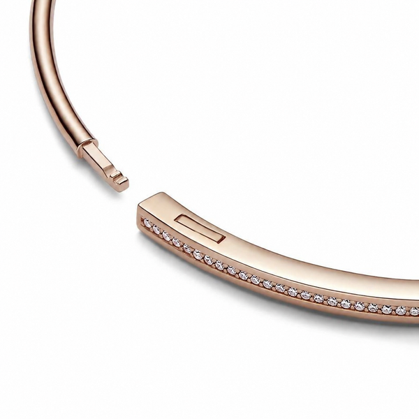 Armreif Signature I-D Pavé 14k Rosé Vergoldet
