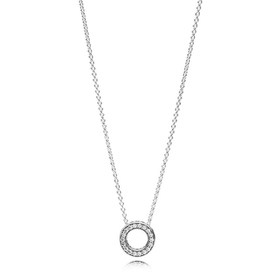 397436CZ Kette Anhänger Hearts Of Silber 45 cm