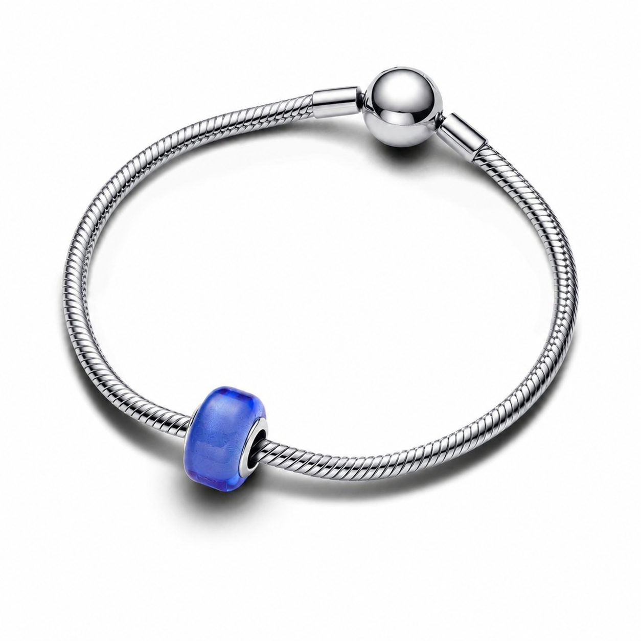 Mini-Charm Blaues Murano-Glas Sterling-Silber Zweitbild