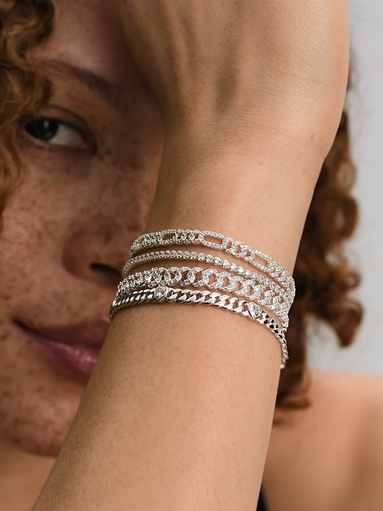 Funkelndes Tennisarmband Sterling-Silber