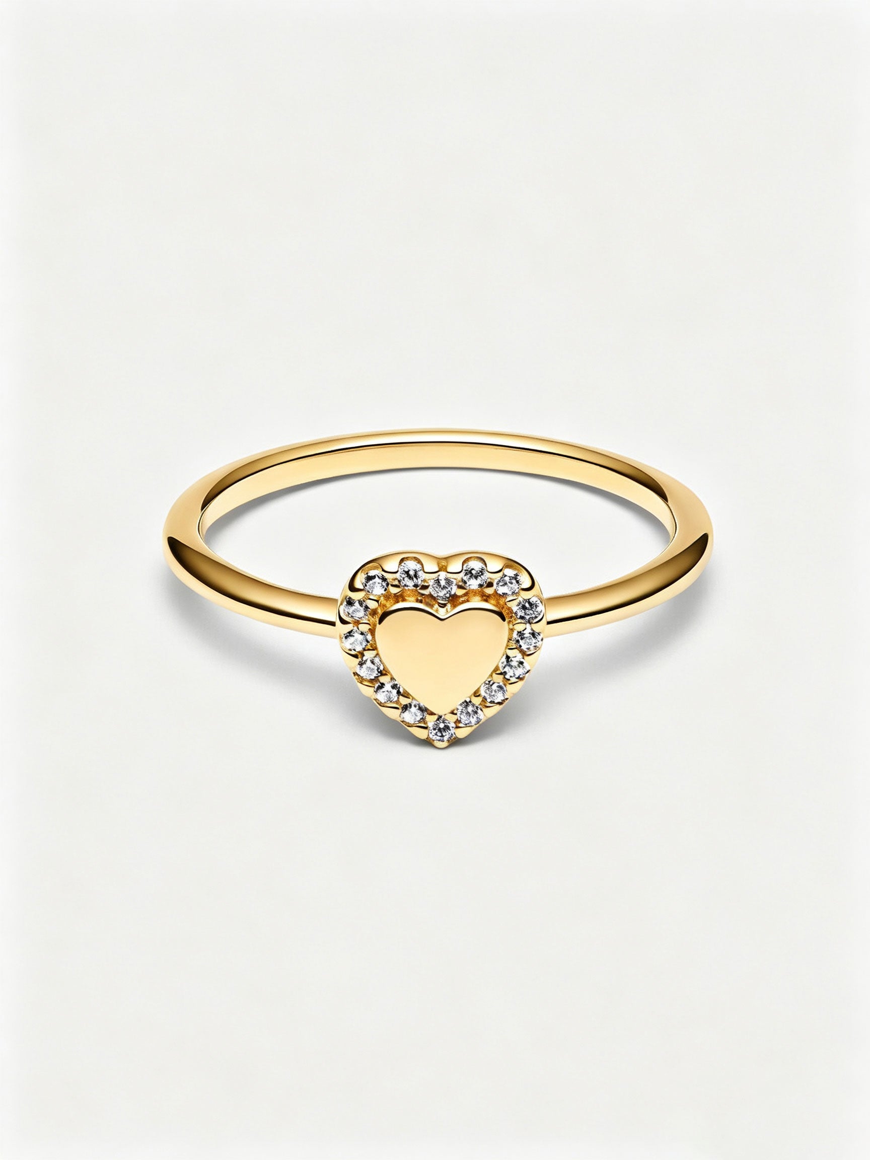 Gravierbarer Herz Strahlenkranz Ring