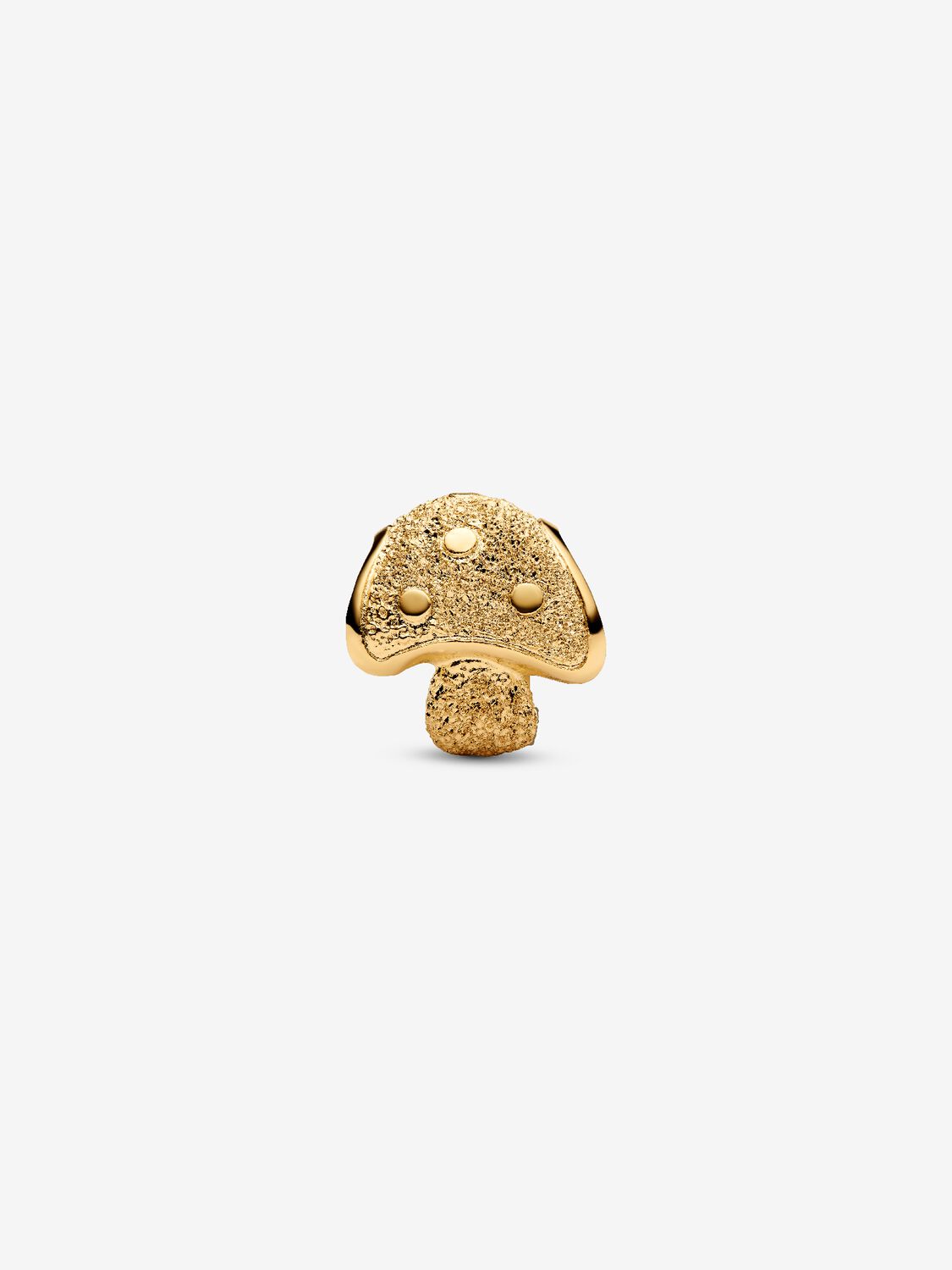 Strukturiertes Pilz Mini-Charm 14 Karat Vergoldung