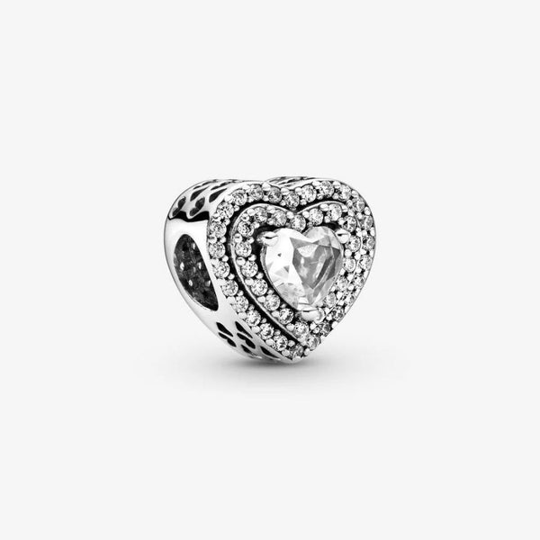 Charm Funkelndes Erhabenes Herz Silber