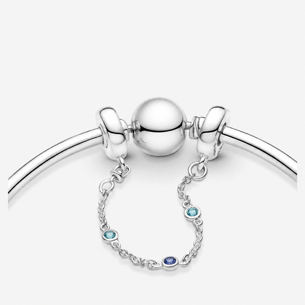 Komfortkette Drei Blaue Steine Sterling-Silber 5 cm