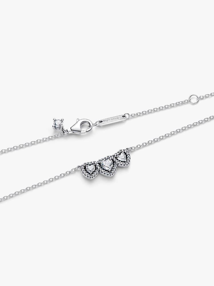 Strahlenkranz Herz Trilogie Collier-Halskette Sterling-Silber