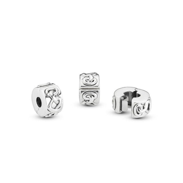 Charm Clip Knotted Hearts Sterling-Silber