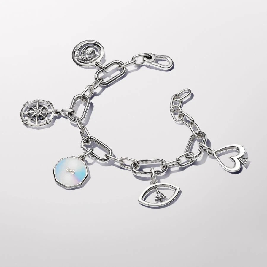 Charm-Medaillon Unendlichkeitszeichen Herz Silber