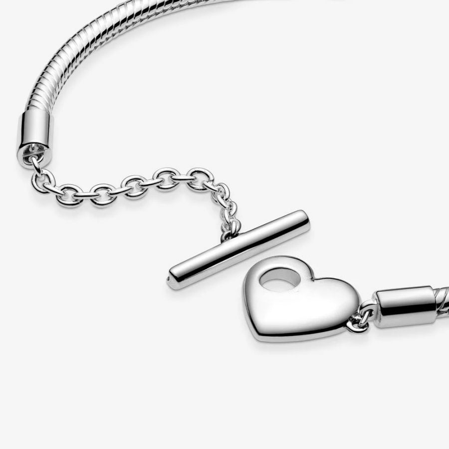 Schlangen-Gliederarmband Moments Herz T-Verschluss