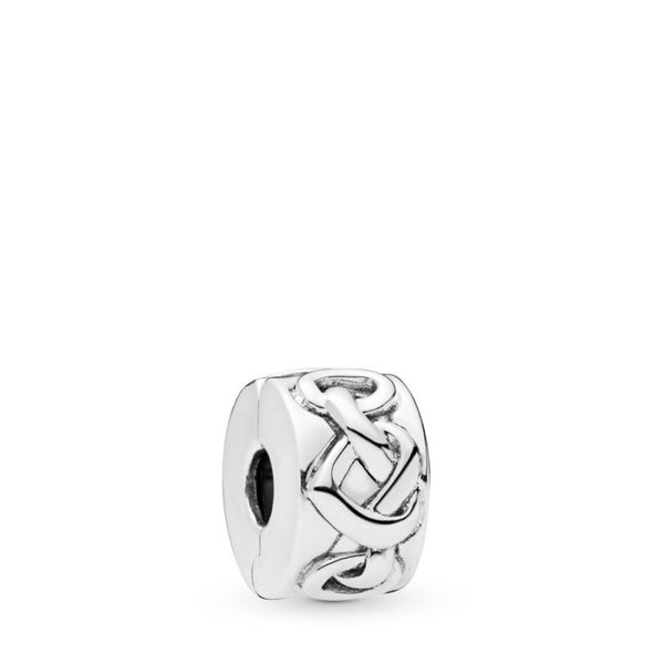 Charm Clip Knotted Hearts Sterling-Silber