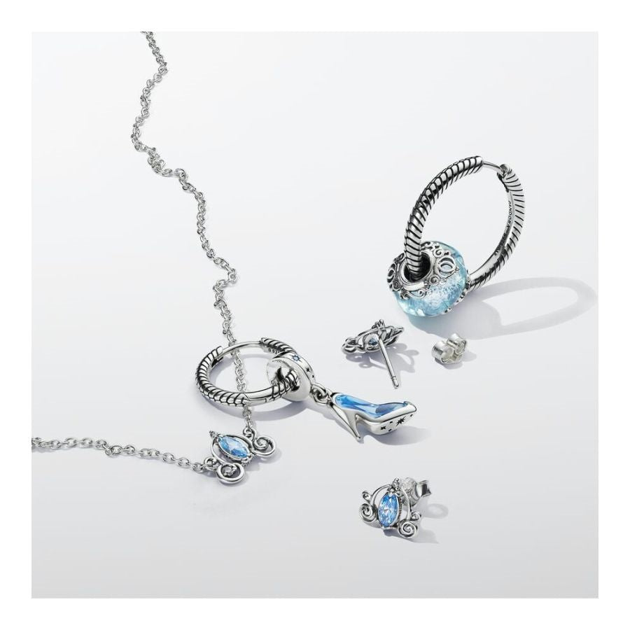 Charm-Anhänger Cinderellas Glasschuh Blau Silber