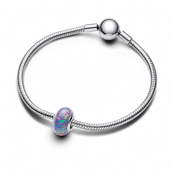 Charm Leuchtendes Violett Opal Silber